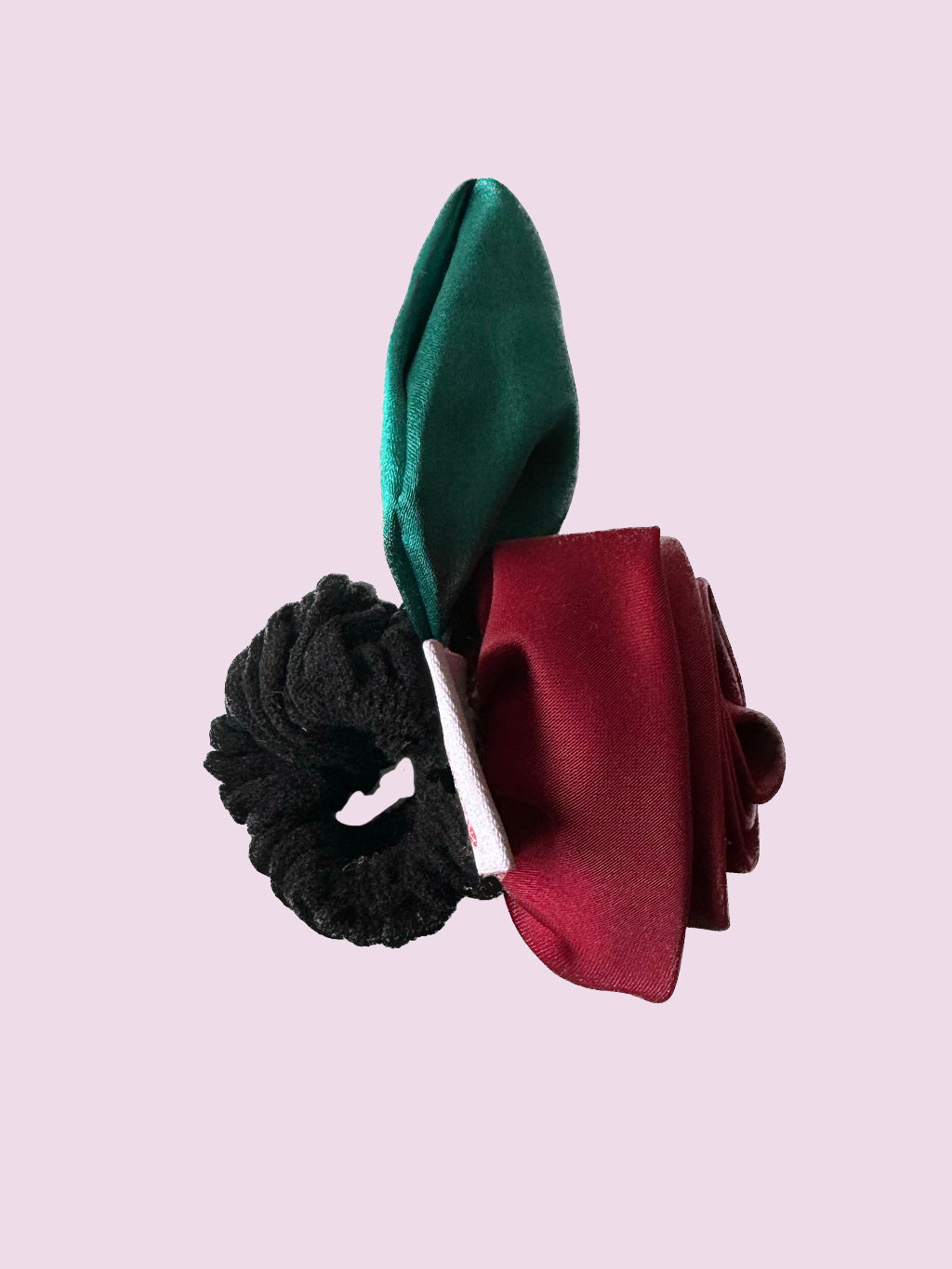 Mini Dark Red Rose Scrunchie