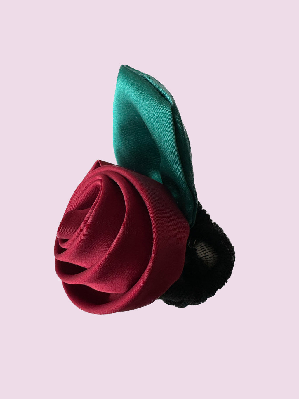 Mini Dark Red Rose Scrunchie