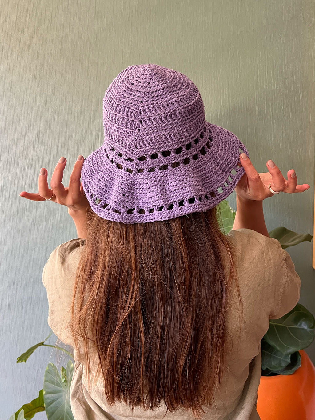 Lilac Crochet Bucket Hat