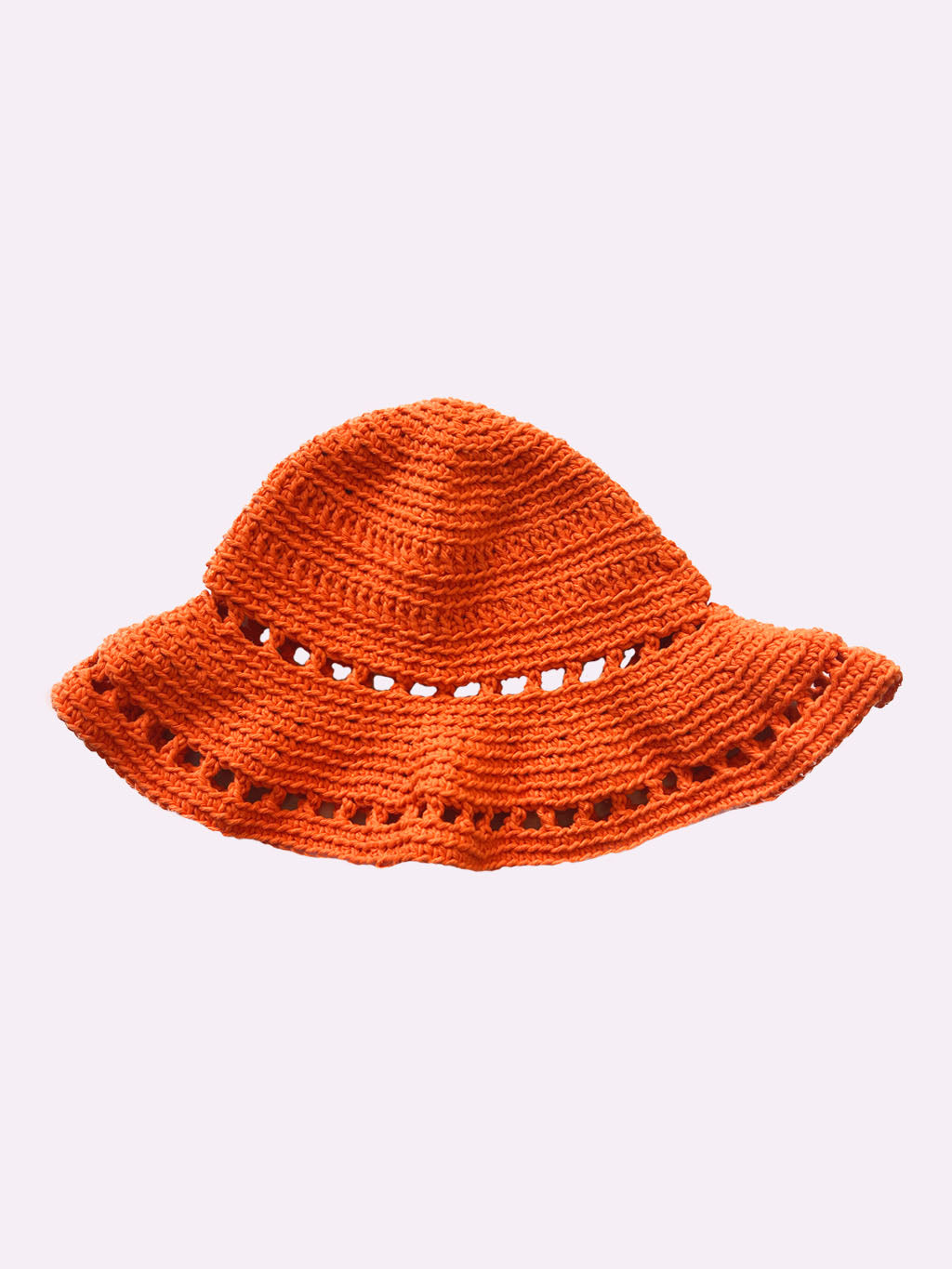 Orange Crochet Bucket Hat