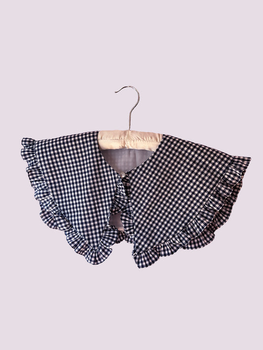 Gingham Navy Blue Collar