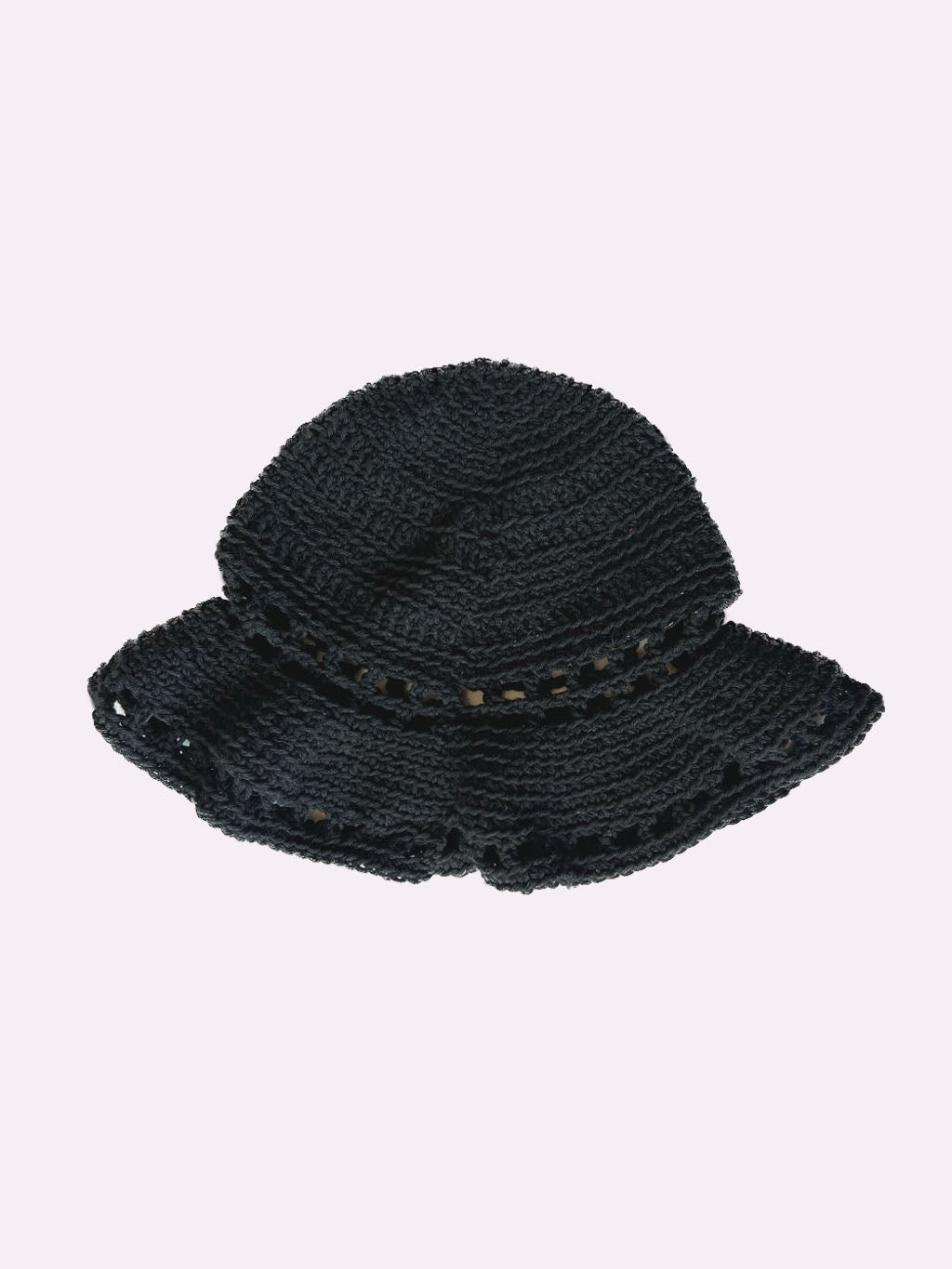 Black Crochet Bucket Hat