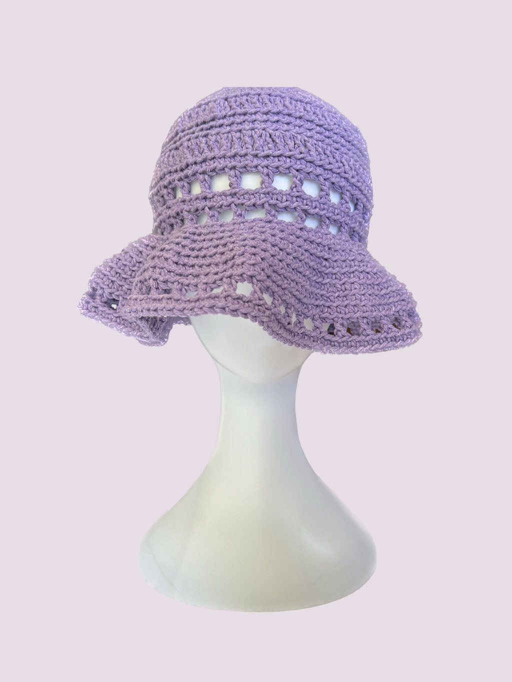 Lilac Crochet Bucket Hat