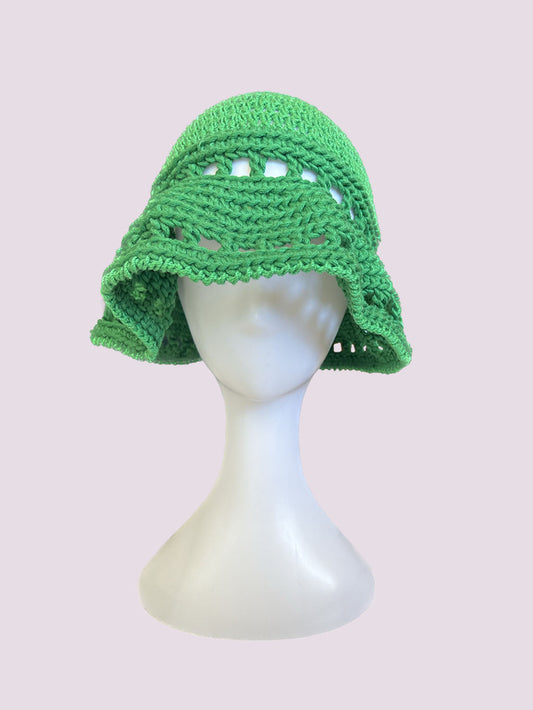 Green Crochet Bucket Hat