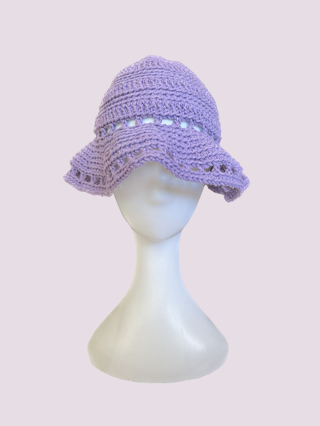 Small Lilac Crochet Bucket Hat